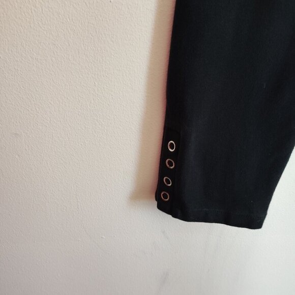 Ladies SZ S Inc Black Cotton Cropped Leggings - Picture 2 of 4